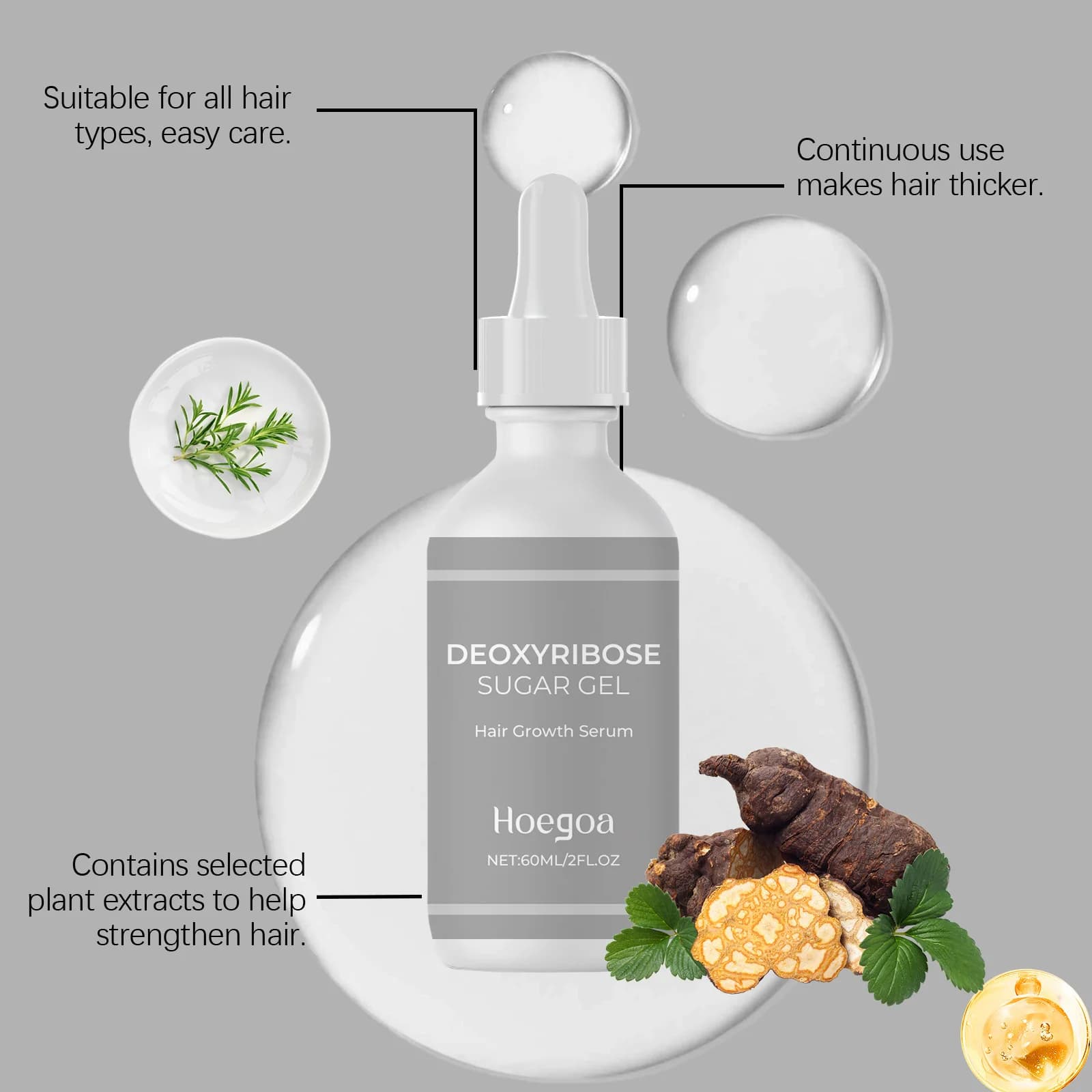 Essence de croissance des cheveux épaissir stimuler la croissance des cheveux nourrir hydrater le cuir chevelu prévenir la perte fendue crépue Essence de croissance des cheveux