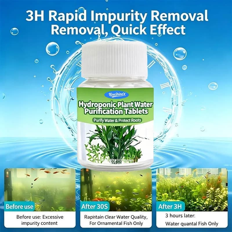 Comprimés de purification d'eau hydroponique - Eau instantanée adaptée aux aquariums, aux plantes en pot et aux systèmes hydroponiques, pour le jardin aquatique