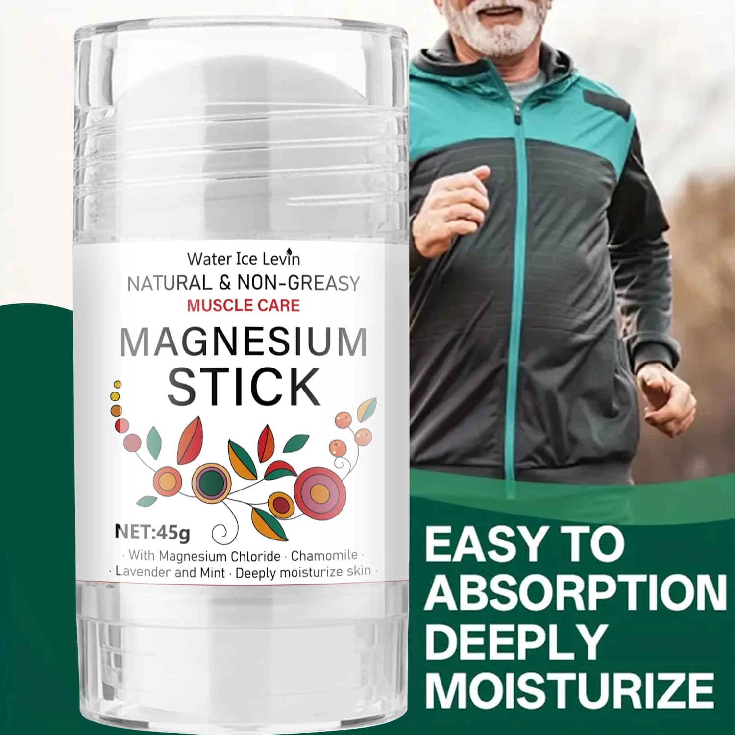 Bâton de magnésium naturel et non gras pour les soins musculaires – Formule minérale nourrissante
