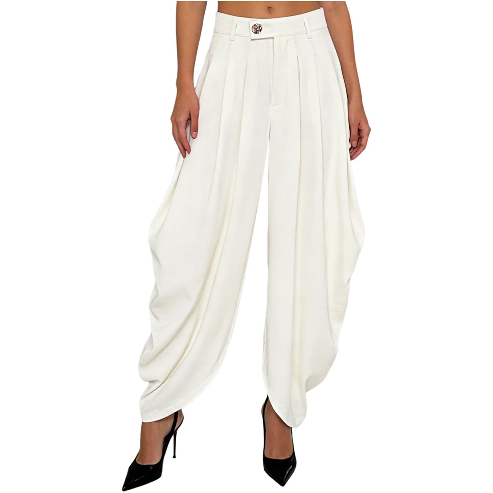 Pantalons amples pour femmes, pantalons palazzo décontractés, pantalons amples, plissés baroques, pantalons de bureau, pantalons de mode pour femmes