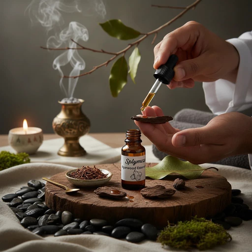 Huile Essentielle Végétale Pure et Naturelle : Lotus Bleu, Oud, Neem, Armoise – Huile Parfumée pour Diffuseur, Arôme d'Intérieur, Fabrication de Savons et Bougies DIY