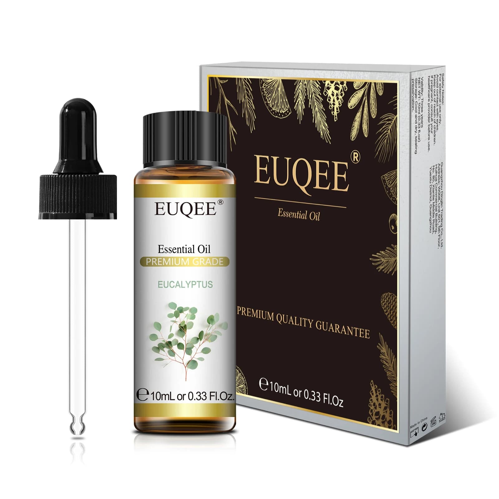 EUQEE 10ML huiles essentielles naturelles Eucalyptus menthe verte vanille lavande citron huile d'organo pour humidificateur bricolage savon, fabrication de bougies