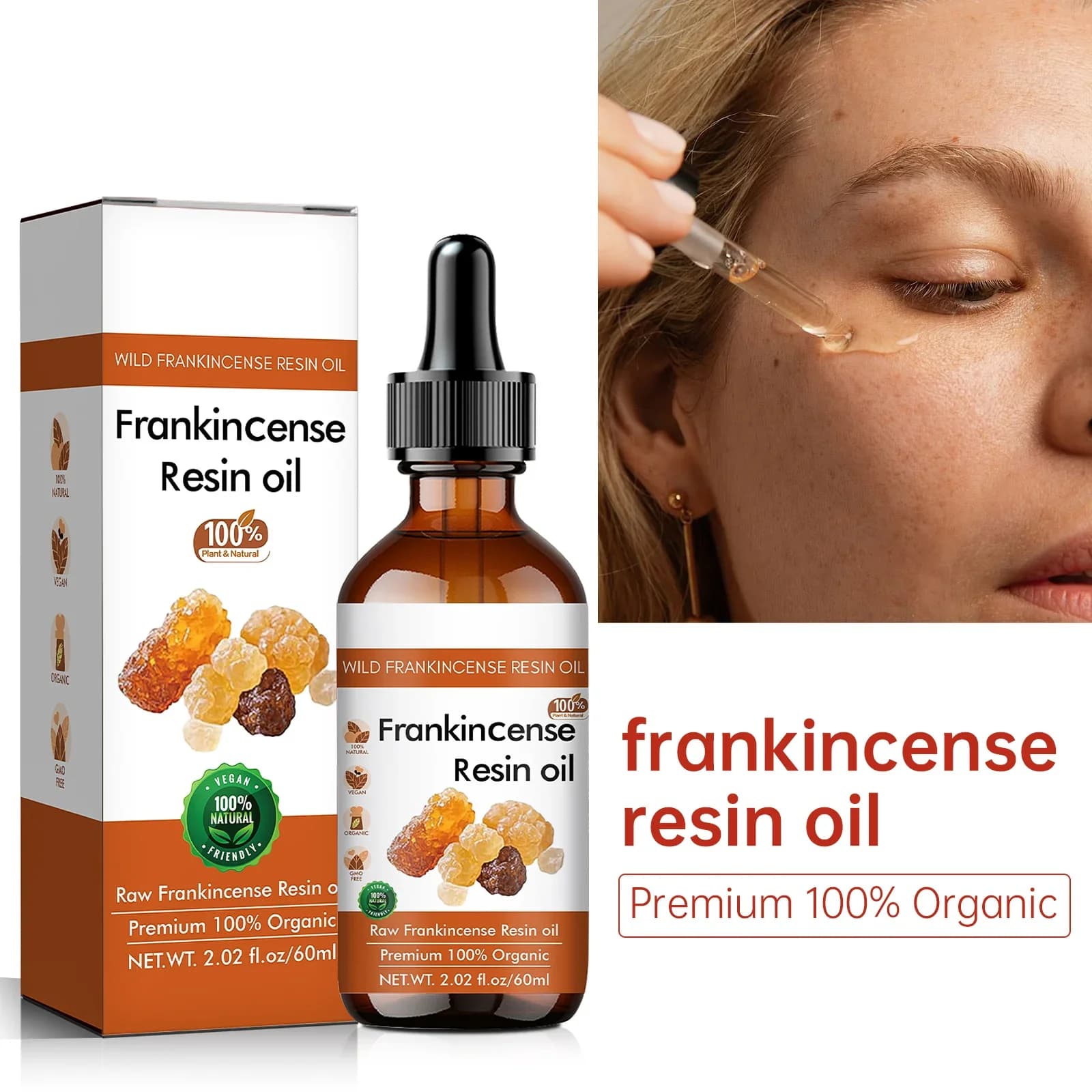 Huile de résine d'encens 100 sérum pour le visage biologique naturel pur pour l'hydratation de la peau nourrissant 60ml huile essentielle de qualité supérieure