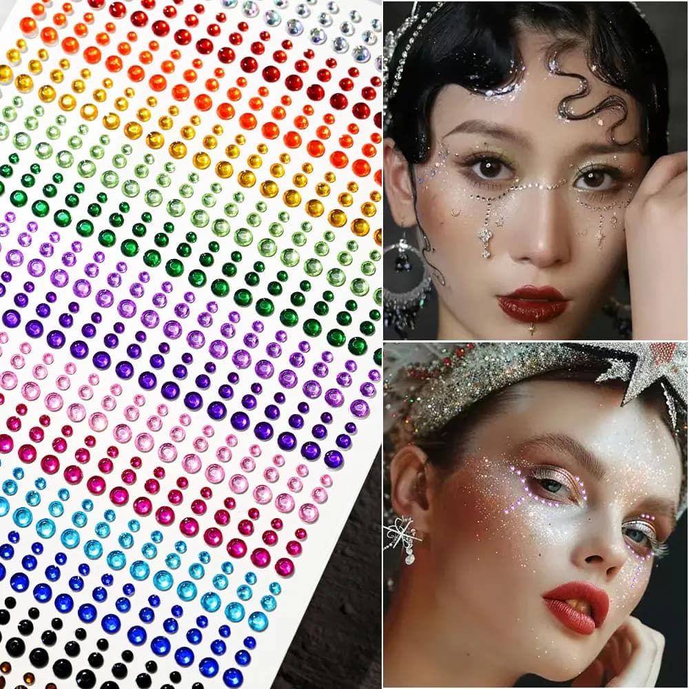 Tatouages autocollants en diamant pour les yeux
