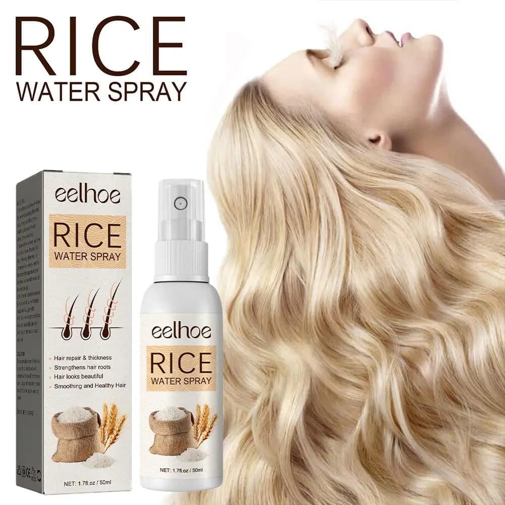 Huile essentielle d'oignon rouge pour les cheveux abîmés, spray hydratant à l'eau de riz, traitements capillaires, produits de soins capillaires