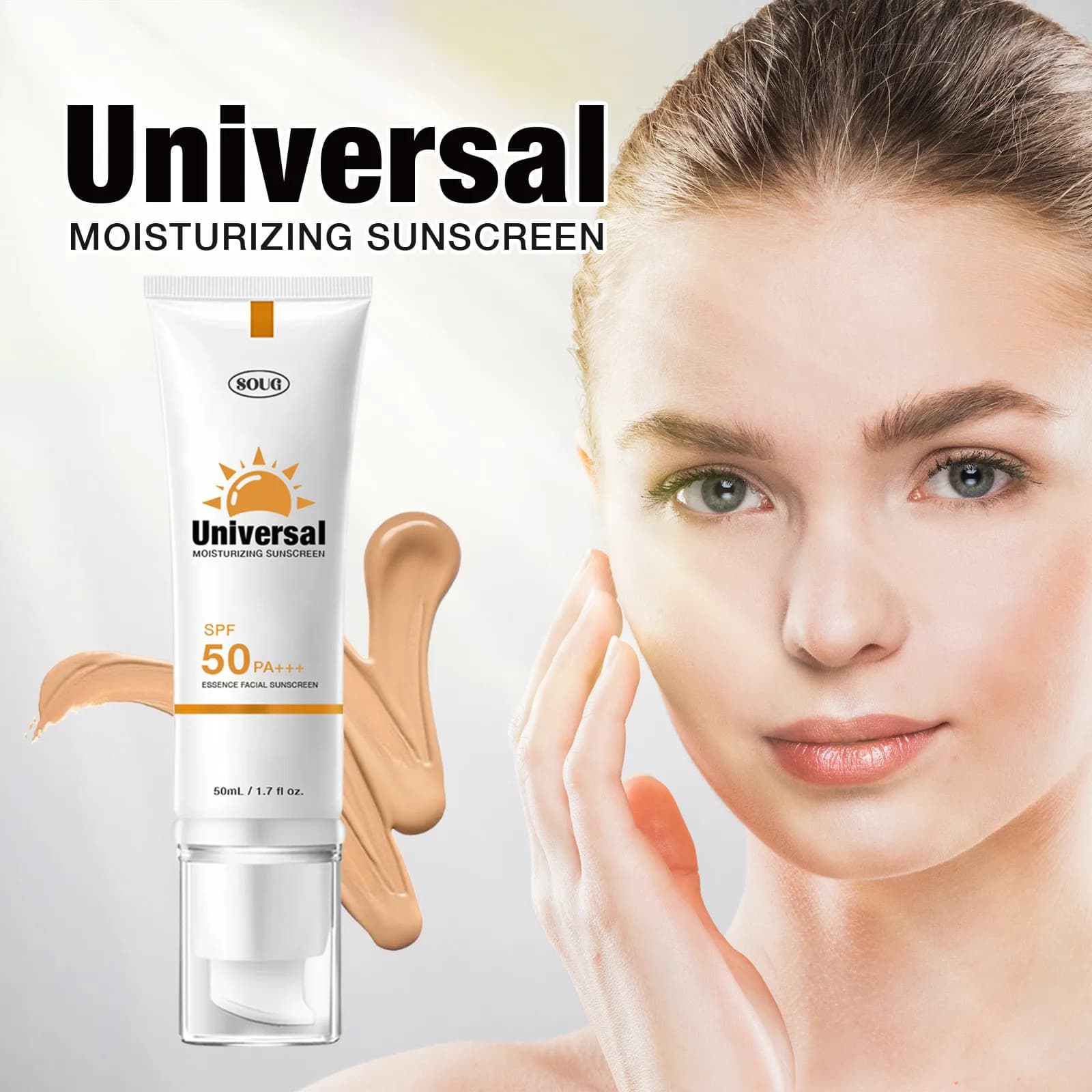 Crème solaire teintée SPF50, hydratante, Protection de la peau, maquillage rafraîchissant, résistante aux UV, imperméable et durable