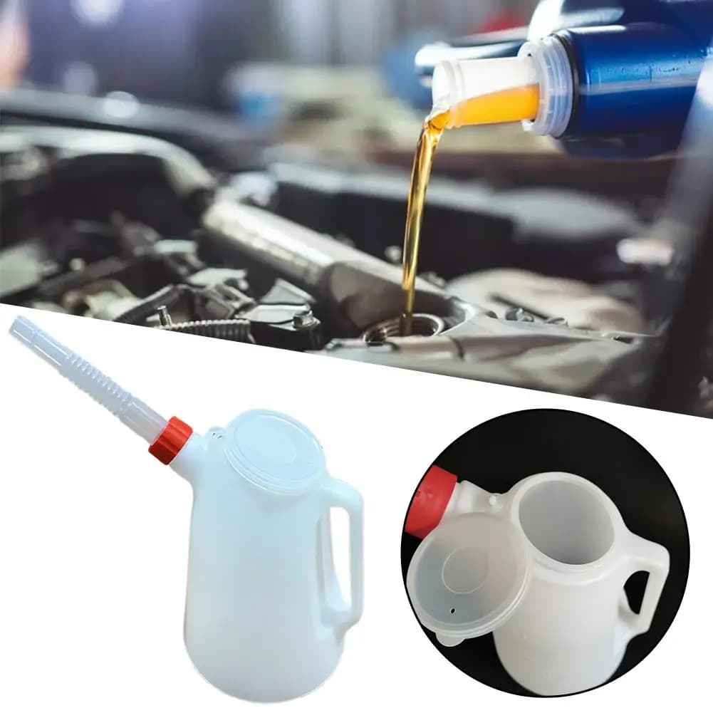 Pichet de mesure d'huile en plastique 1.2/2/3/4/5 litres avec bec verseur récipient huileur plastique huileur Pot d'huile pour voiture moto