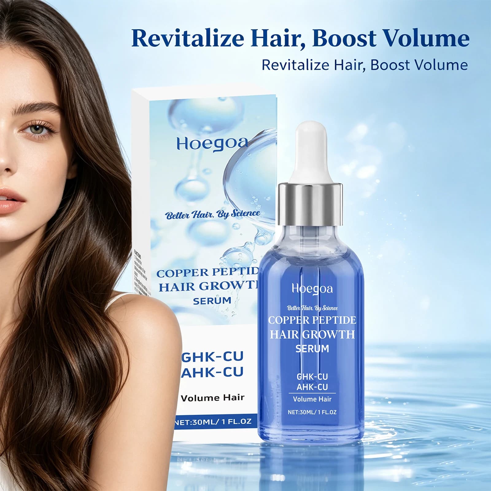 Sérum capillaire au cuivre et aux peptides pour cheveux secs et abîmés