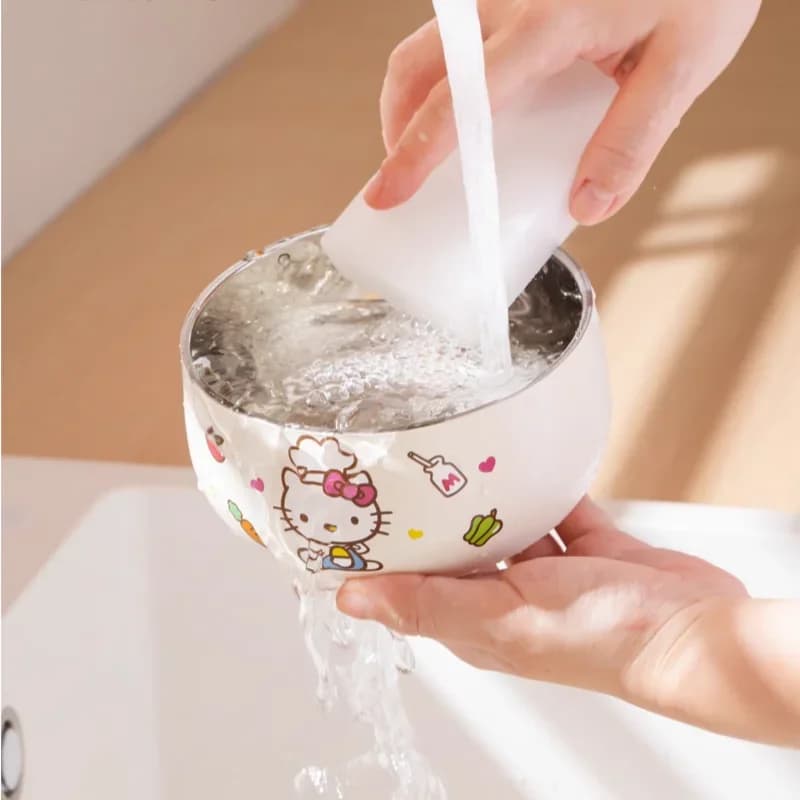 Pour Sanrio Kuromi 5 pouces bol de riz Hello Kitty Cinnamoroll bols bols à soupe en acier inoxydable vaisselle alimentaire complémentaire pour bébé