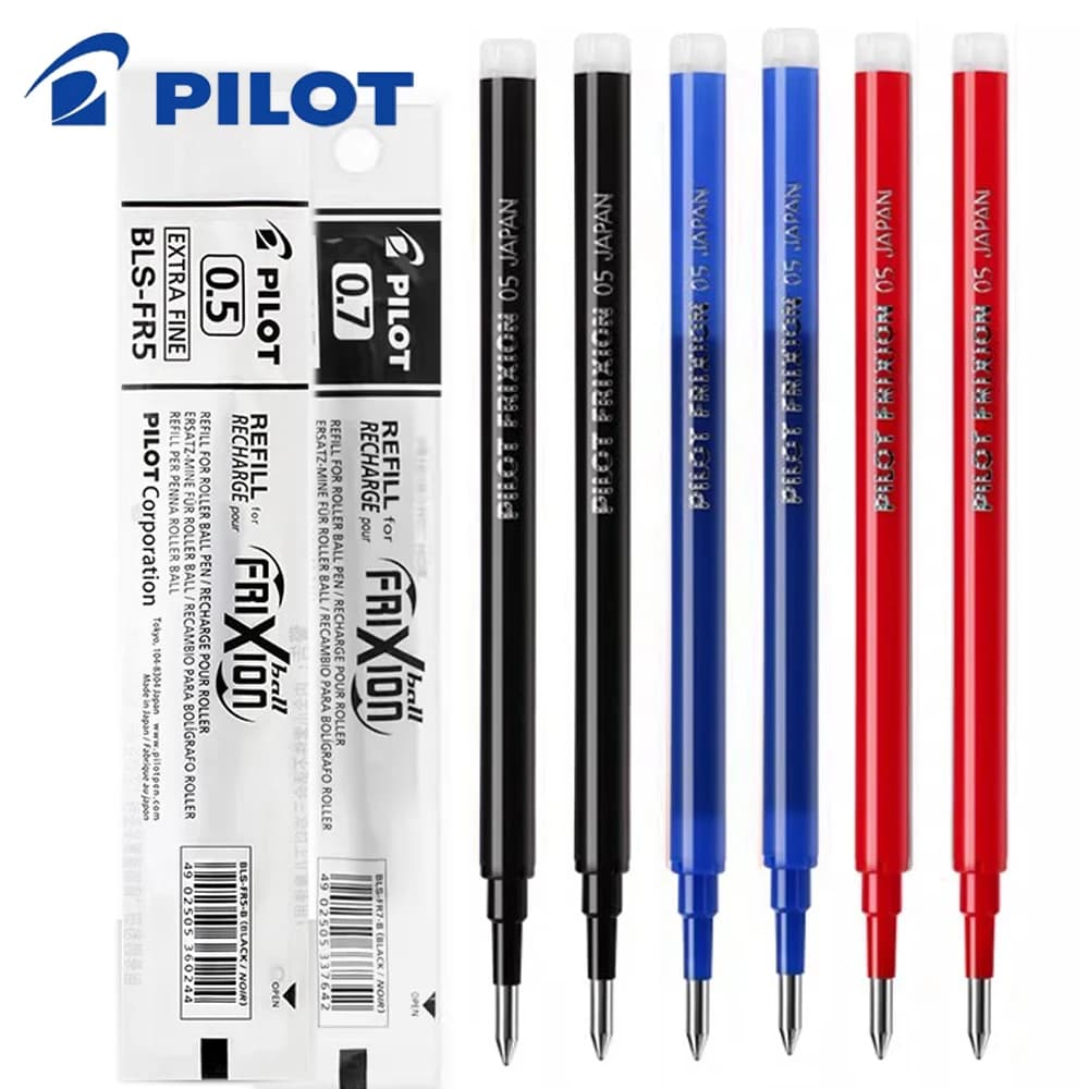 6Pcs Pilote Effaçable Recharge/Frixion Gel Stylo Recharge BLS-FR7 Roller Ball 0.7mm Balle Brosse À Frotter Remplacement Noyau Mignon Staacquarquing