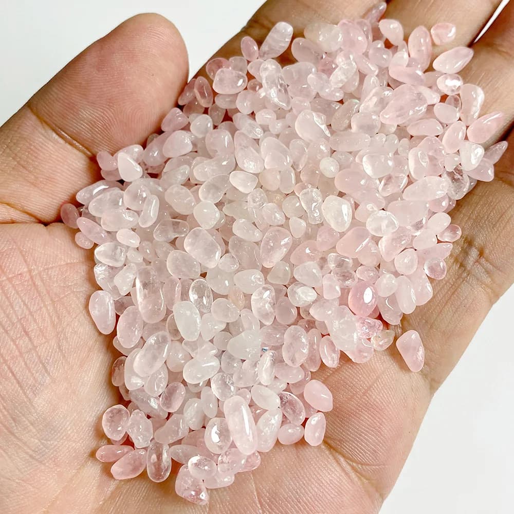 Perles de gravier en cristal rose brut