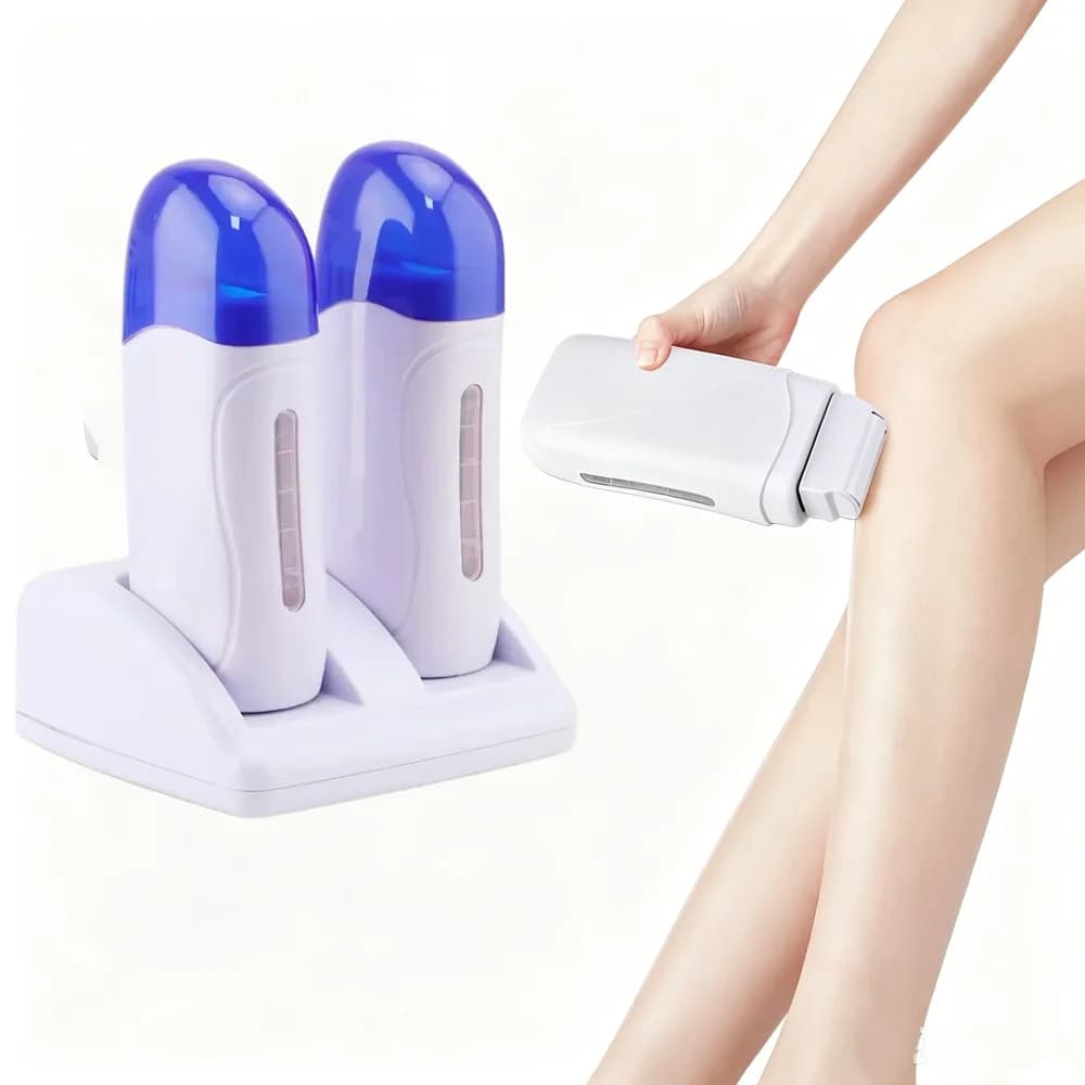 Chauffe-cire double pour épilation, appareil à cire douce pour usage domestique, adapté aux bras, jambes, visage, dos et aisselles