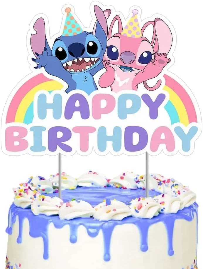 Lilo point décoration de gâteau Anime Bluey gâteau Topper carte enfants fournitures de fête d'anniversaire bébé anniversaire drapeau cadeau