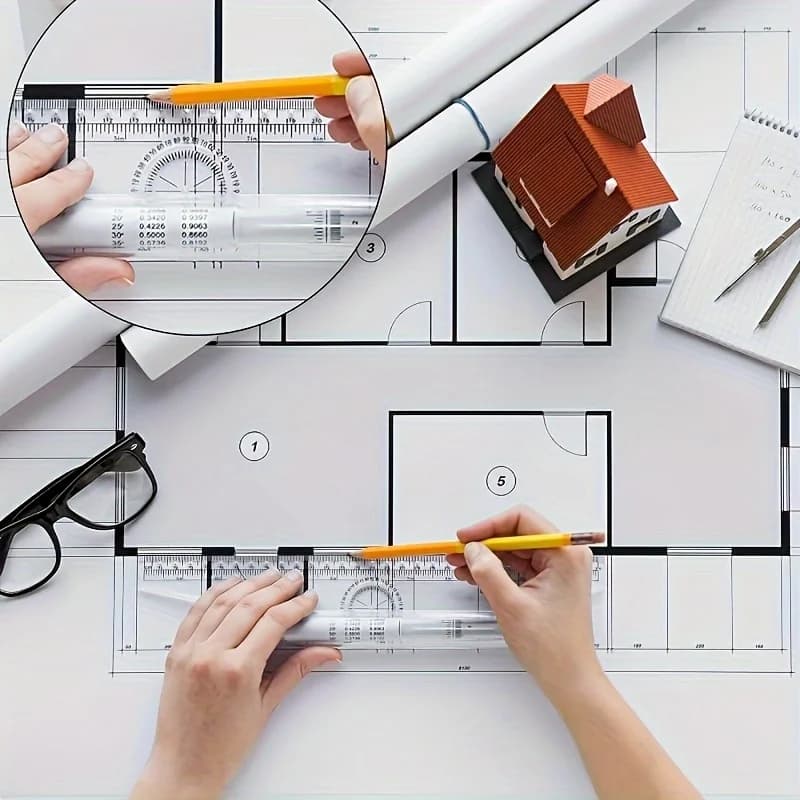 Règle multifonctionnelle en plastique pour mesurer la proximité, 2 pièces, conception de dessin, parallèle, idéale pour les écoles et les bureaux