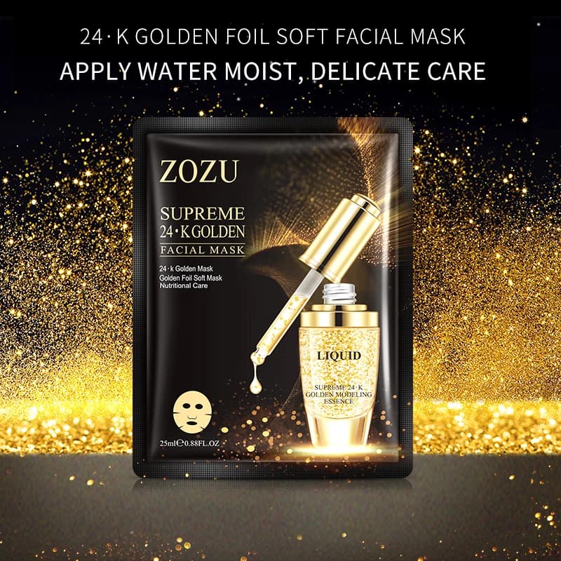 Masque Facial doré 24K, Anti-rides, hydratant, Anti-âge, feuille, produits de soins pour la peau du visage