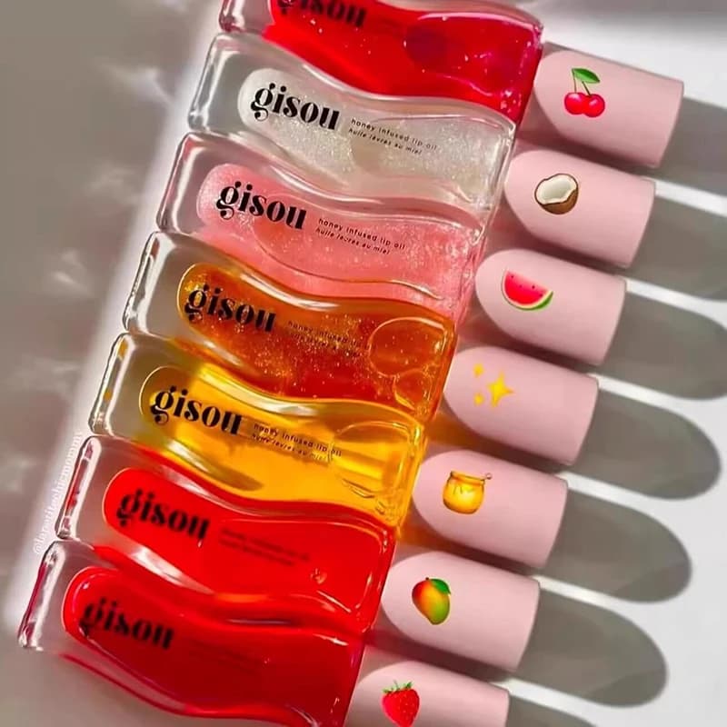 Baume à lèvres hydratant Gisou au miel et à la pastèque, soin des lèvres, effet repulpant et brillant.