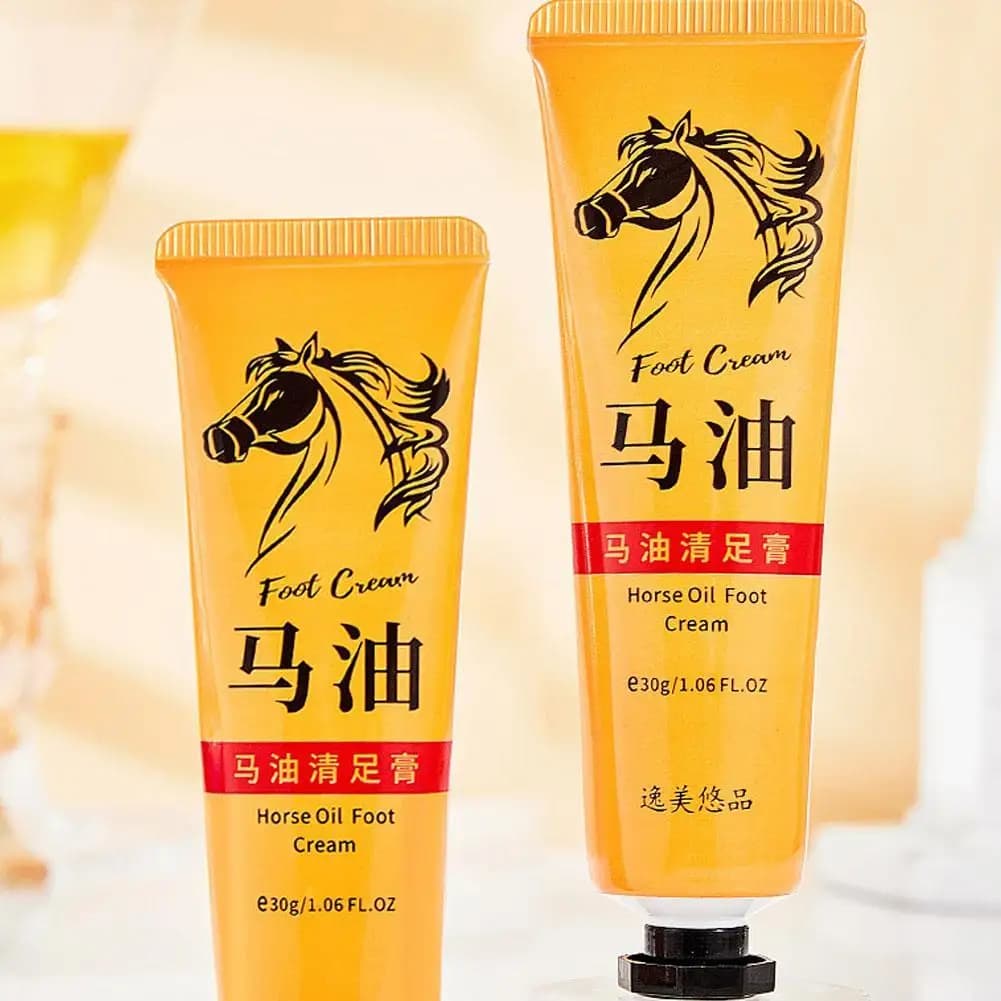 Crème pour les pieds à l'huile de cheval, anti-dessèchement, anti-fissures, hydratation profonde, soin des pieds, adoucit la peau, restaure la douceur