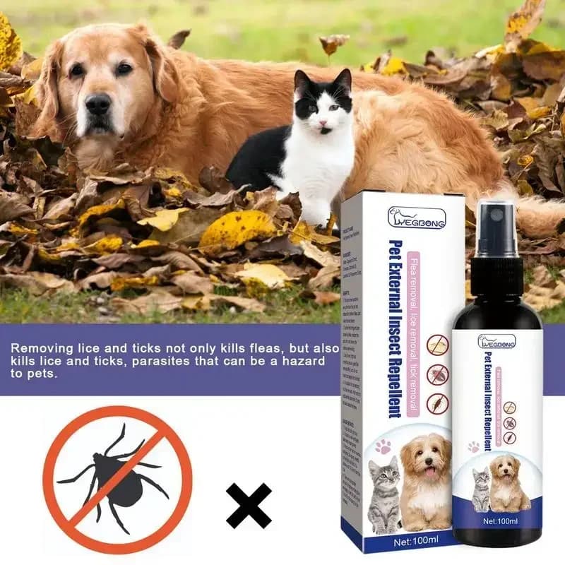 Gouttes anti-puces pour animaux de compagnie, 100ml, insectes, poux, dissolvant d'insectes, Spray, formule concentrée de puces et de tiques, dissolvant de puces pour animaux de compagnie