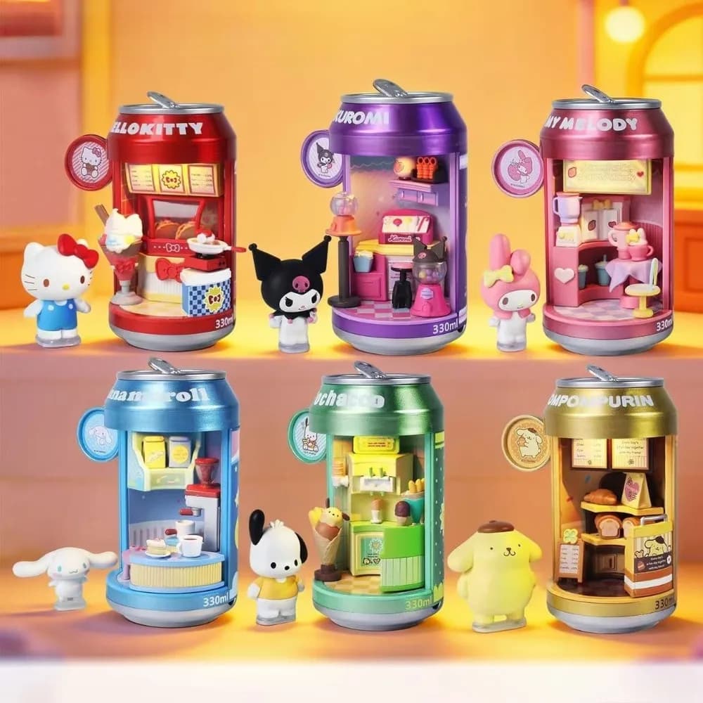 Figurine de collection authentique Sanrio Cinnamoroll Blind Box Série Canette de Soda