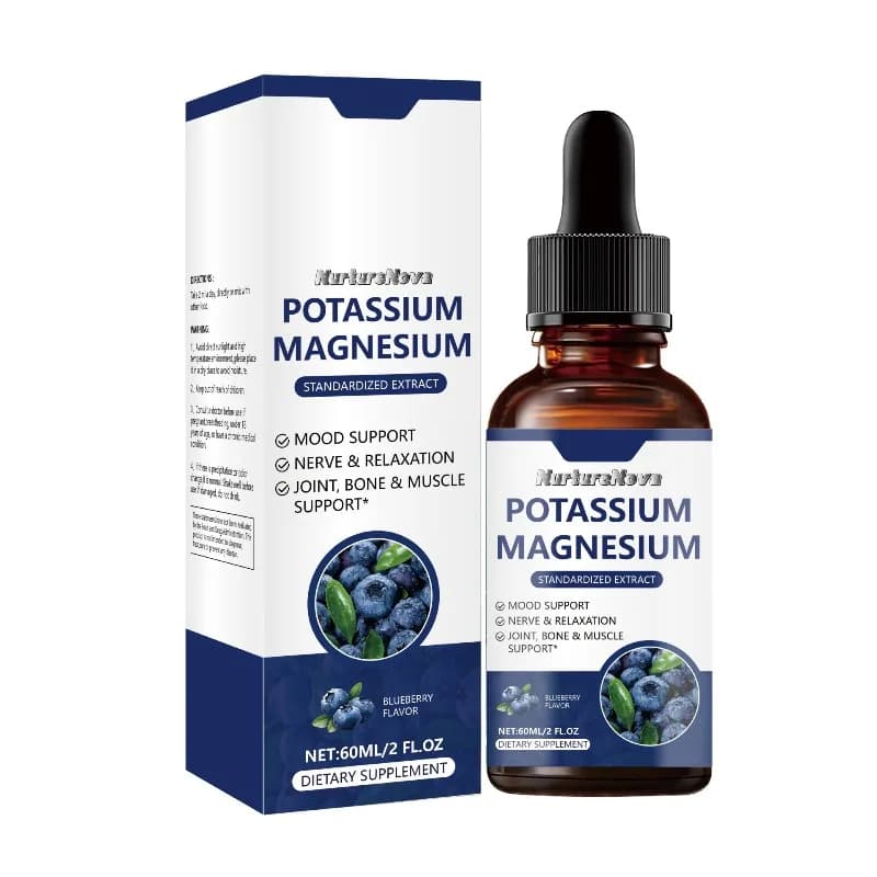 Offre Spéciale : Gouttes Liquides de Potassium et de Magnésium – Mélange Minéral Double pour Soulager la Fatigue et Soutenir la Santé Musculaire et Nerveuse
