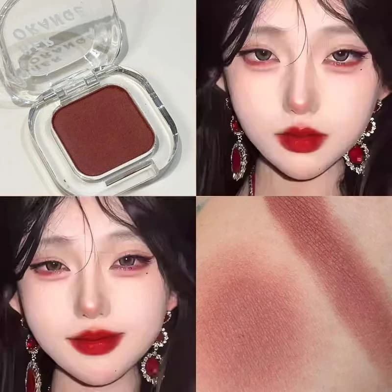 Palette de fards à paupières rouge marron Palette de maquillage multifonctionnelle soyeux mat corail rouge Eyeliner ver à soie ombre inférieure Eyeliner maquillage