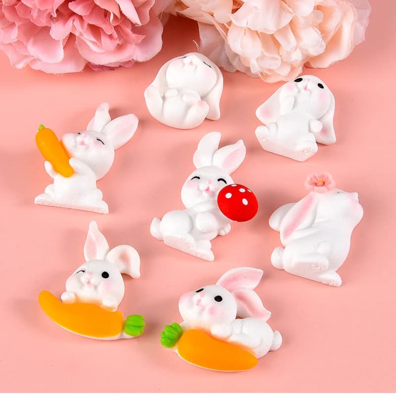 10 pièces carotte lapin résine dos plat artisanat embellissements Décor