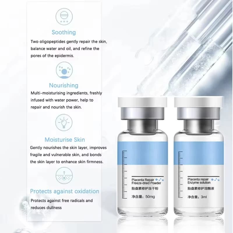 Poudre lyophilisée de polypeptide facial, booster de peau, essence réparatrice, hydratante, nourrissante, resserre les pores, rajeunit la peau, soin de la peau