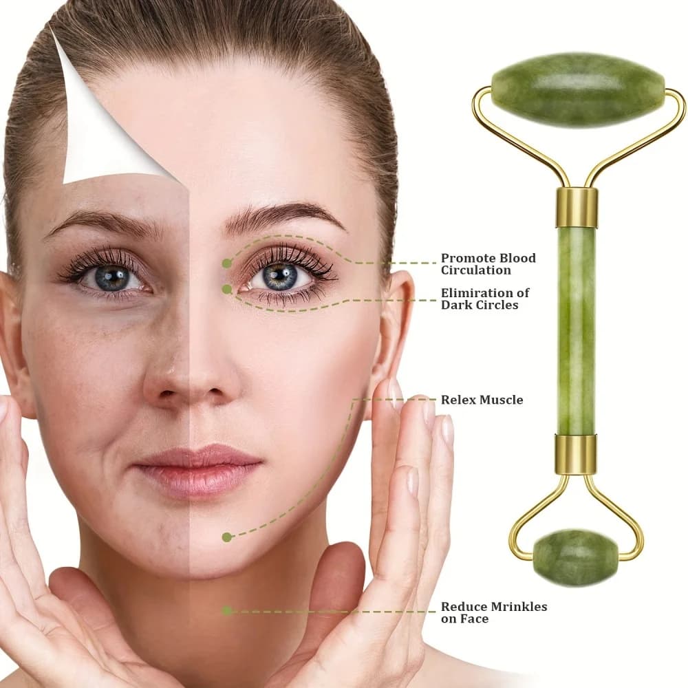 1 Rouleau de massage en jade pour éliminer les rides du visage