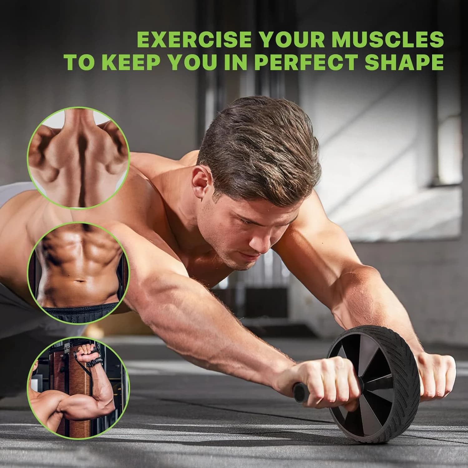 Roue à roulettes Ab, équipement d'entraînement Abs pour l'entraînement de force abdominale et centrale, roues d'exercice pour salle de sport à domicile, équipement de Fitness