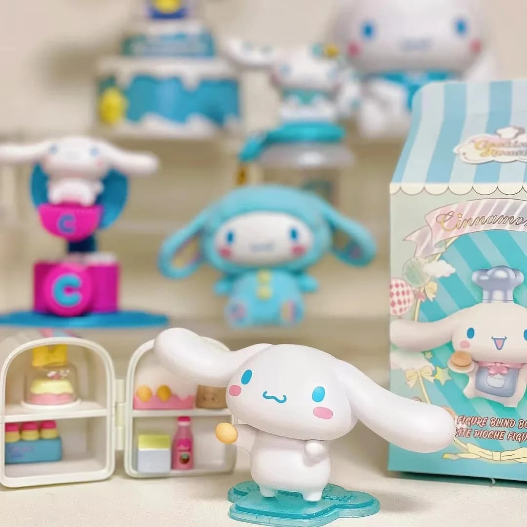 Cinnamoroll Blind Box Série Cabane de Cuisine, Ornement Artisanal de Collection, Cadeau Tendance pour un Jouet Mignon et Surprise