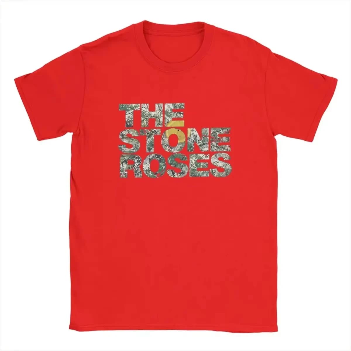 T-shirts avec logo The Stone Roses pour hommes, en pur coton, t-shirt drôle à col rond, t-shirt de tournée de Noël, vêtements à manches courtes, été