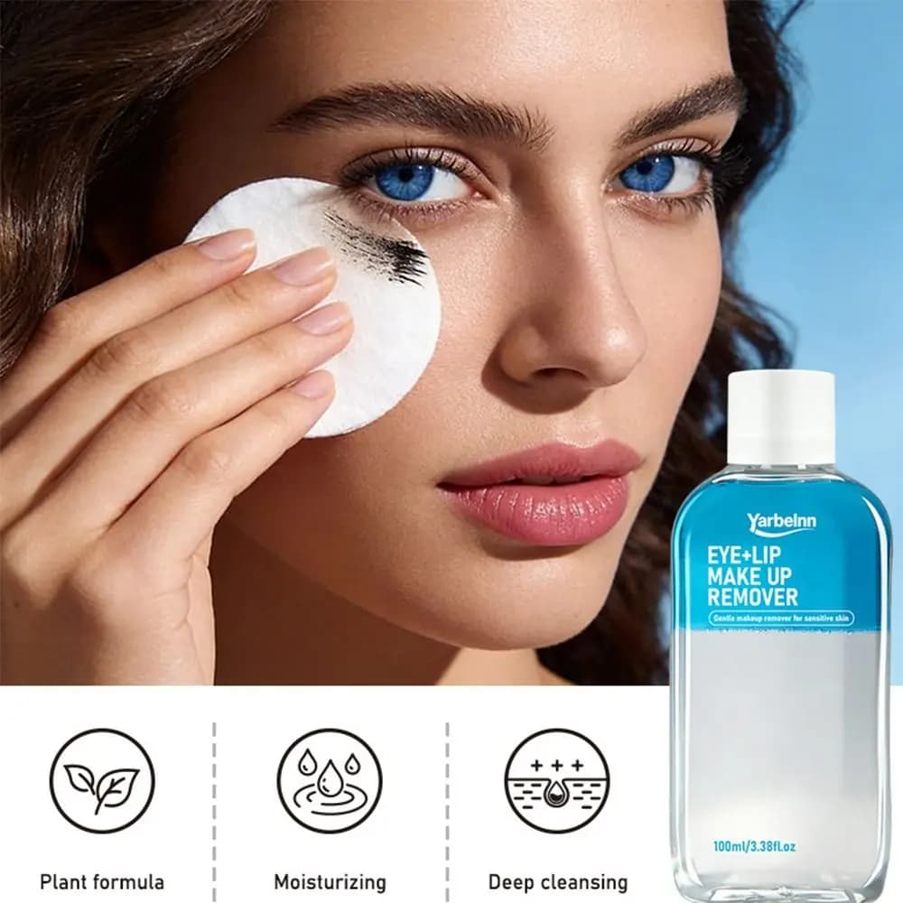 Démaquillant Yeux et Lèvres Non Irritant, Huile Nettoyante Apaisante pour une Élimination en Profondeur du Maquillage, Huile Démaquillante Douce et Rapide