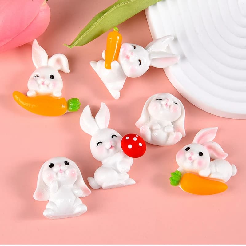 10 pièces carotte lapin résine dos plat artisanat embellissements Décor