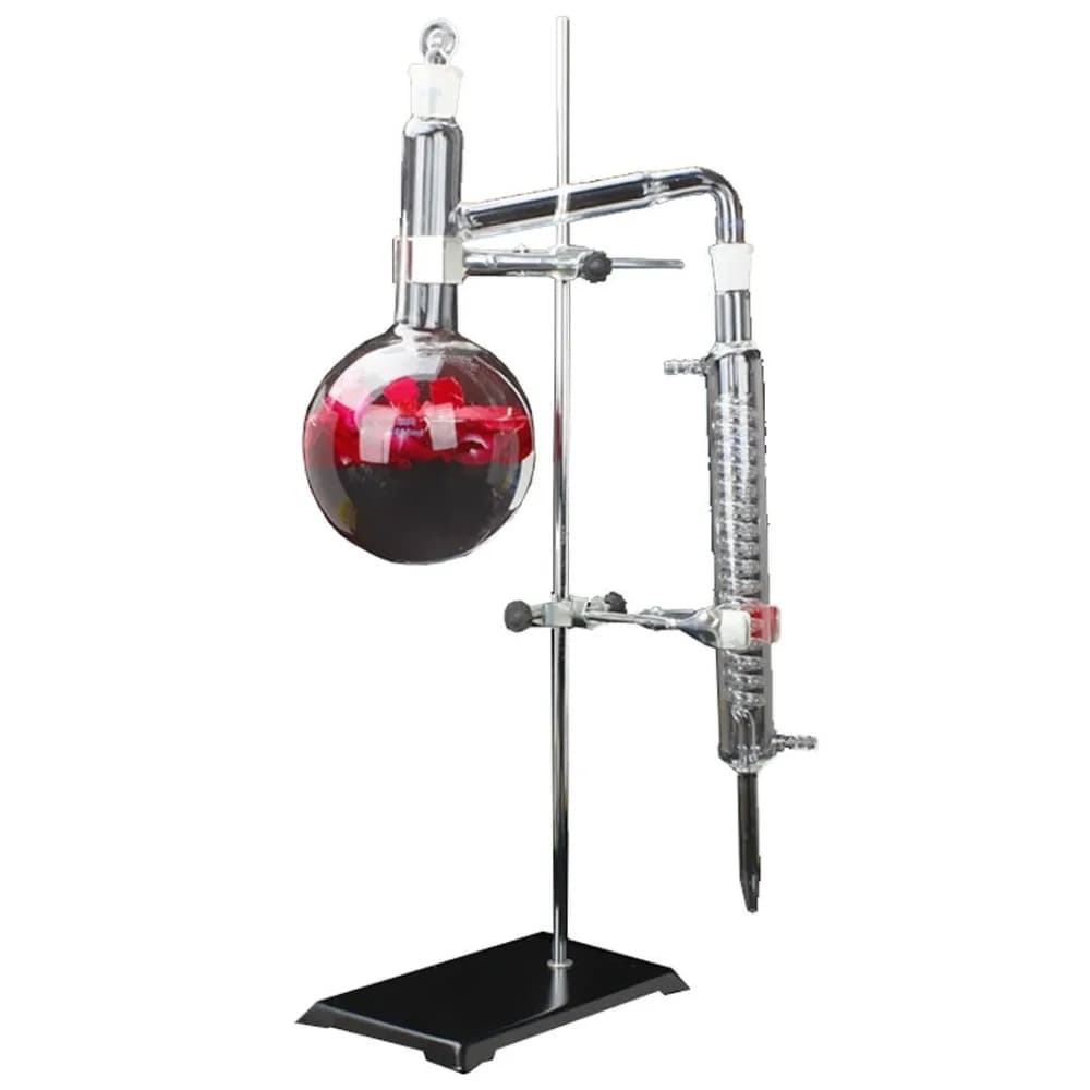 Nouveau Appareil de Distillation d'huile essentielle de laboratoire de 1000ml, distillateur d'eau, purificateur, Kits de verrerie avec tuyau à condensateur d'entonnoir séparatoire