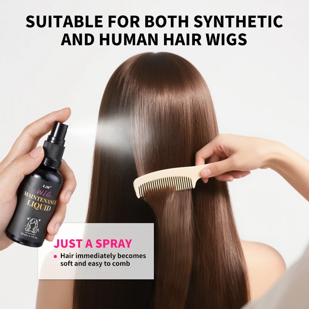 Shampooing pour perruques, Soin capillaire pour perruques, Formule à l'huile de coco pour cheveux secs, Hydrate et lisse, Anti-frisottis, Facilite le peignage, Prolonge la durée de vie des perruques