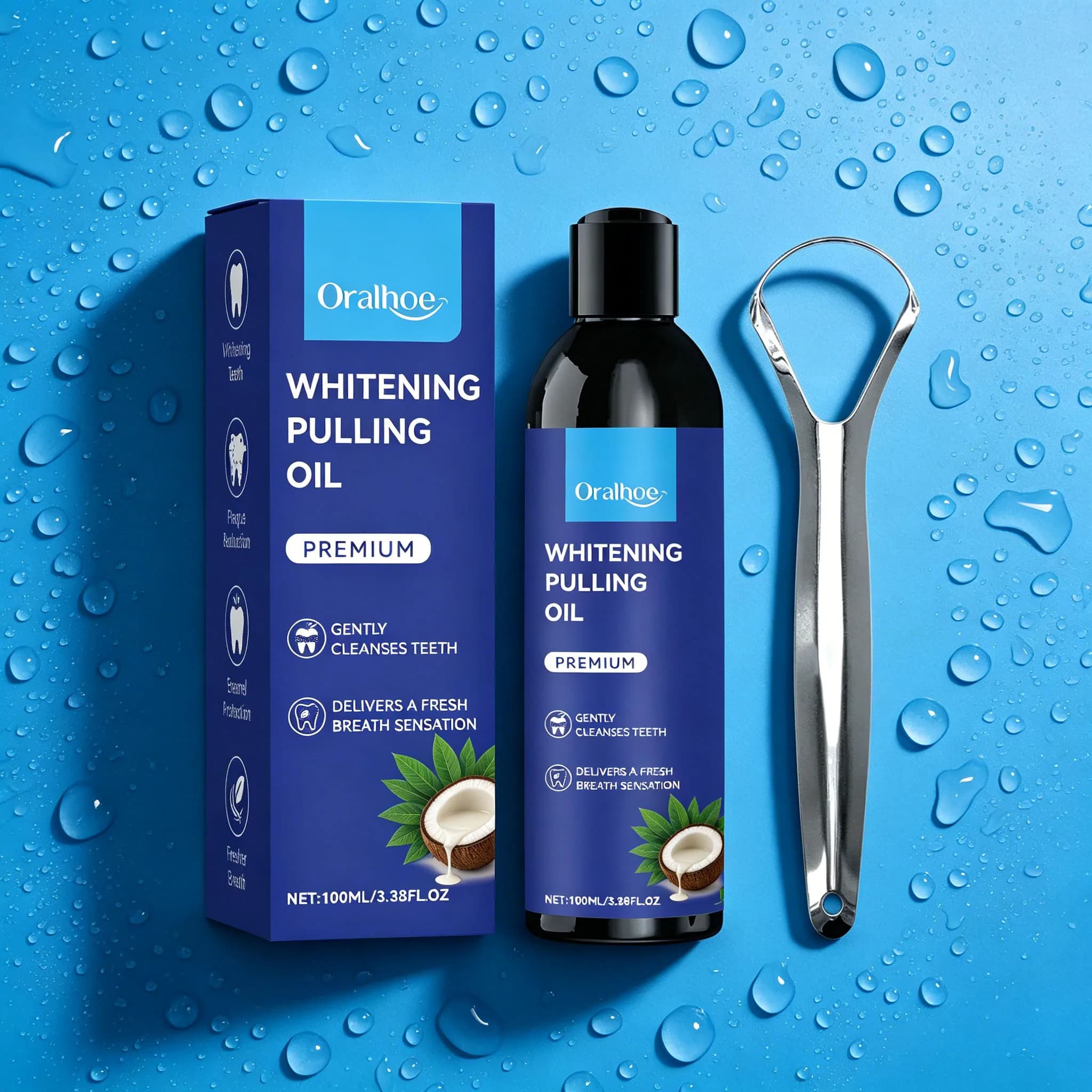Bain de bouche à l'huile de coco et menthe