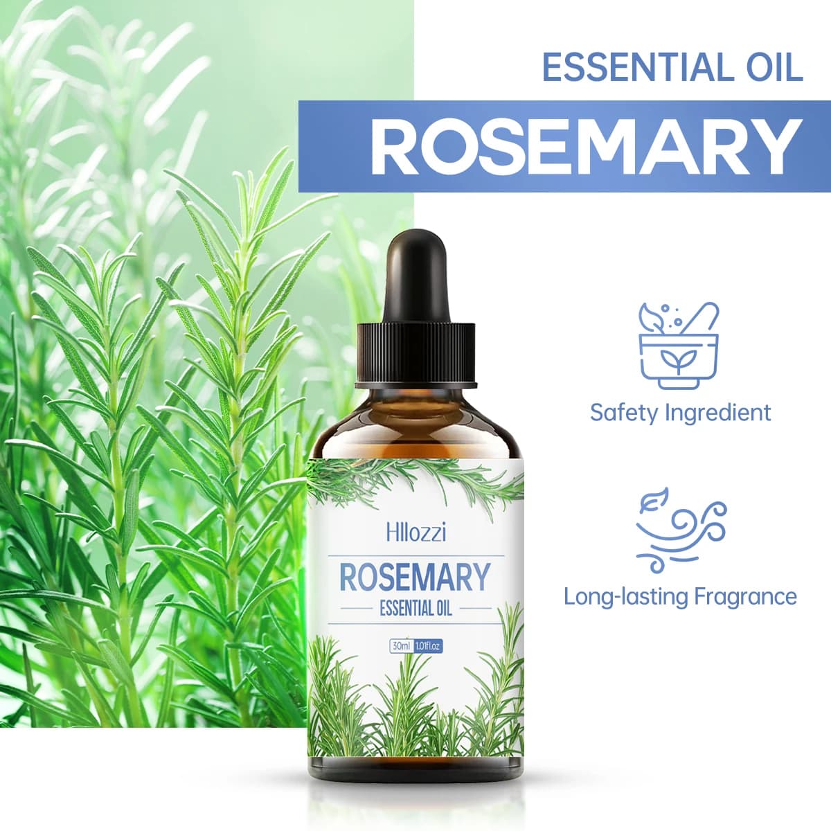 Huile essentielle de romarin, soins capillaires, massage du cuir chevelu, soins de la peau, huile essentielle de haute qualité, adaptée à tous les types de cheveux, soins nourrissants