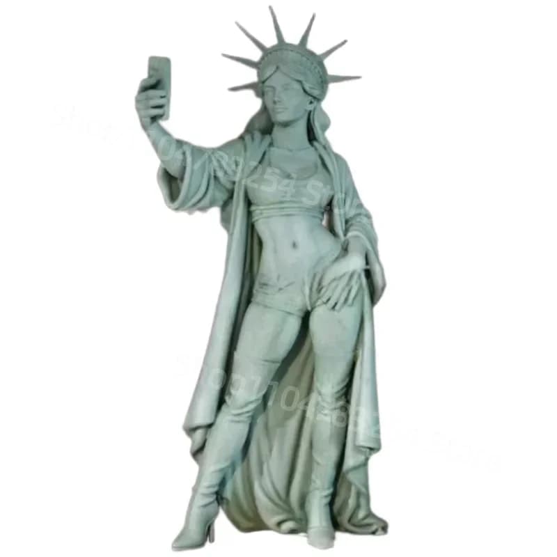 Statue de la liberté créative, Sculpture de déesse d'auto-photographie, artisanat d'art en résine, décoration de bureau familial, collecte de Souvenirs
