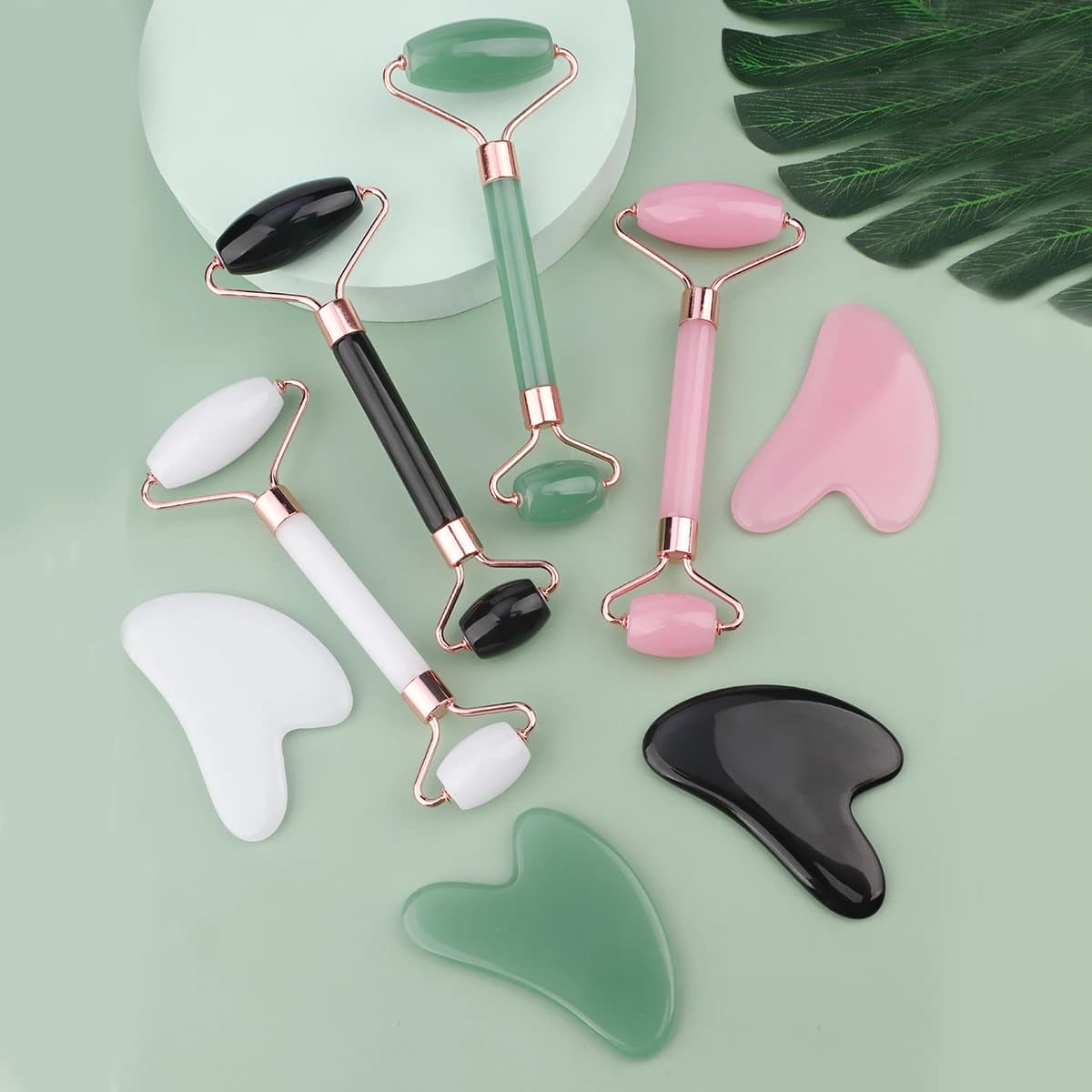 Rouleau & Gua Sha, rouleau pour le visage, rouleau pour le visage, outils de soins de la peau, masseur en résine, Massage du visage pour le visage, les yeux, le cou et le corps