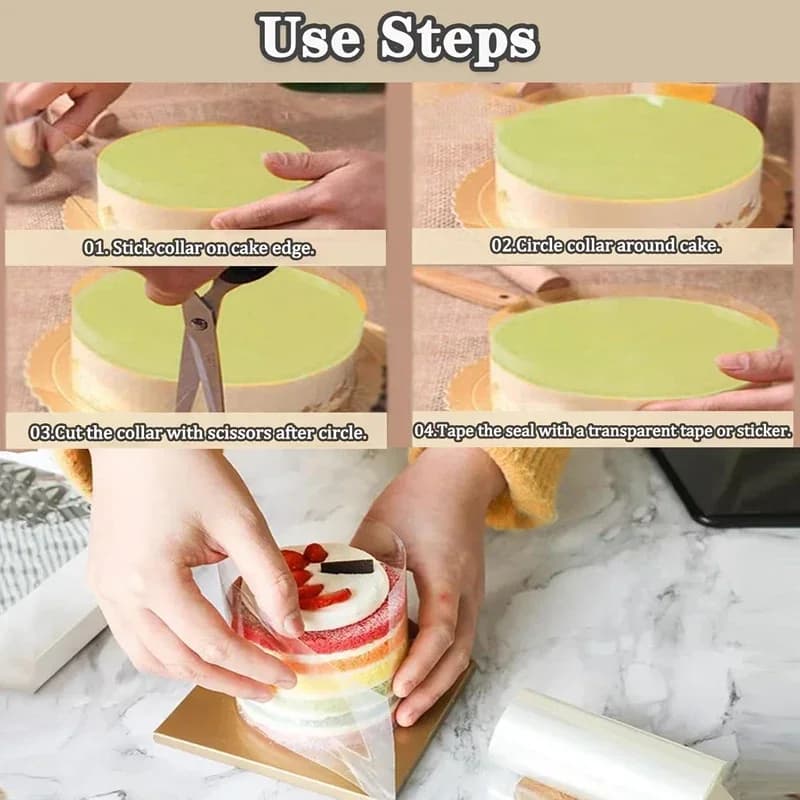 Rouleau de bords de gâteau épais, collier de gâteaux transparents, Mousse, feuilles de gâteaux au chocolat, Film environnant, pâtisserie, outils de Cupcake, 1 rouleau