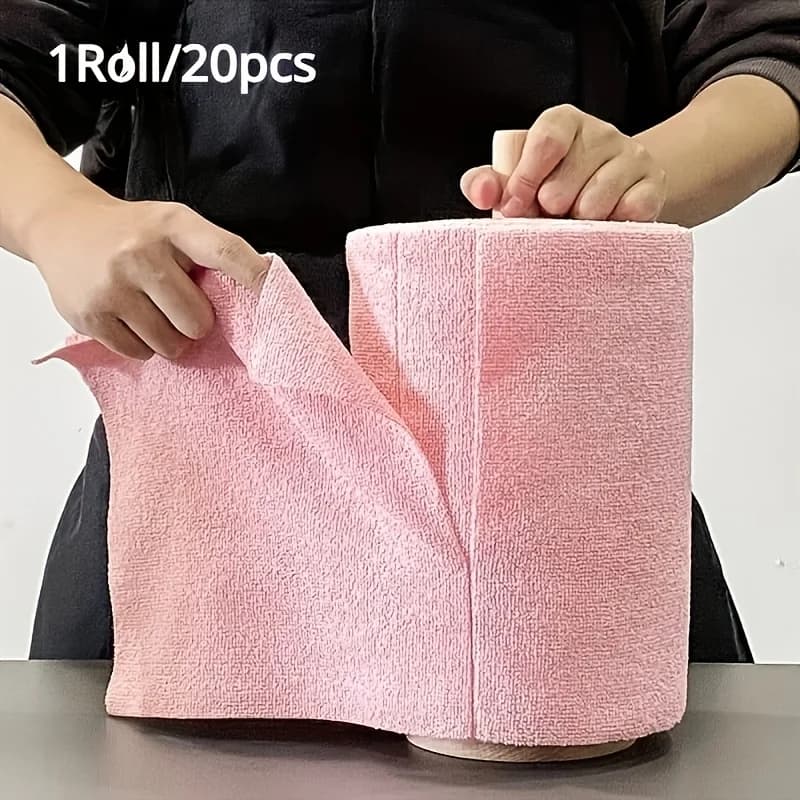 1 rouleau de torchons de cuisine, longueur totale de 4 m, adapté au salon, à la chambre à coucher, aux fournitures de nettoyage de cuisine.