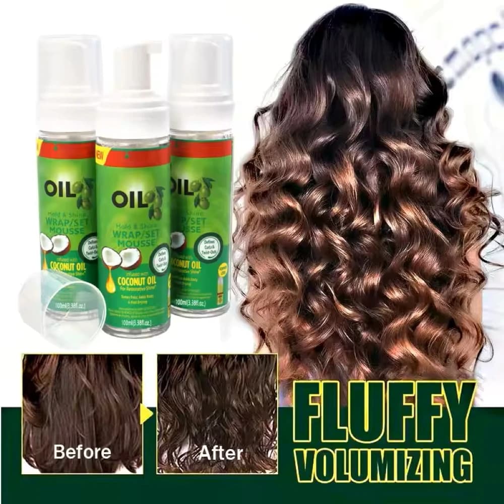 Mousse Coiffante et Fixante à l'Huile d'Olive 100 ml pour Cheveux Bouclés et Ondulés