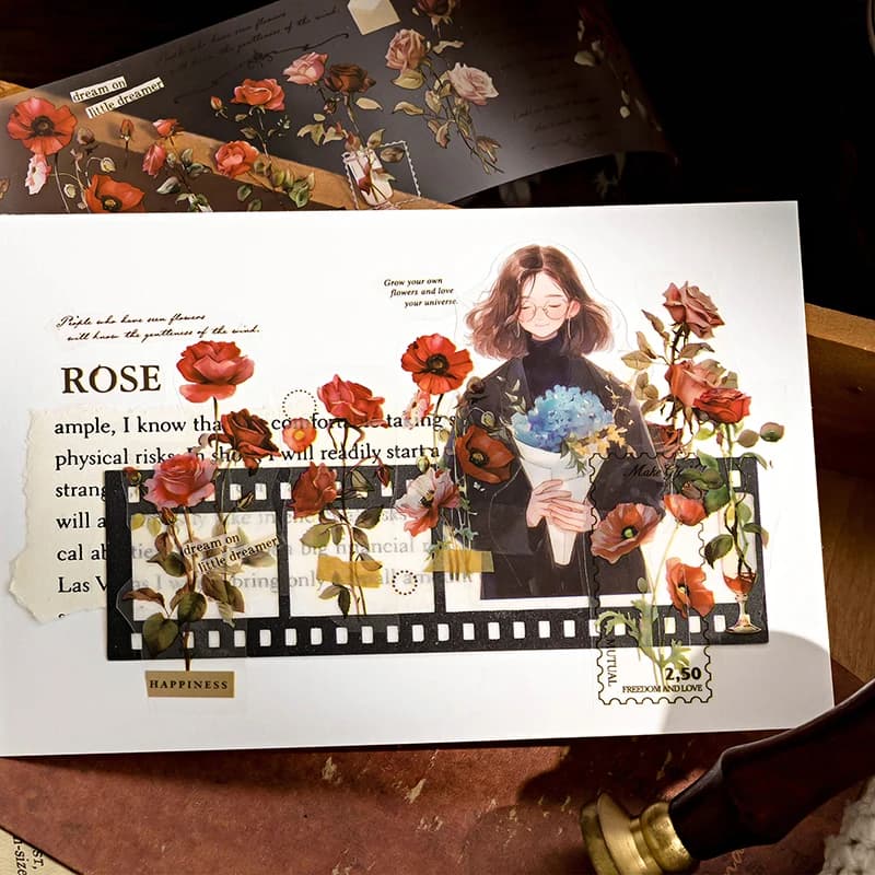 Autocollants de scrapbooking de bande d'animal familier de replSeries de fleur
