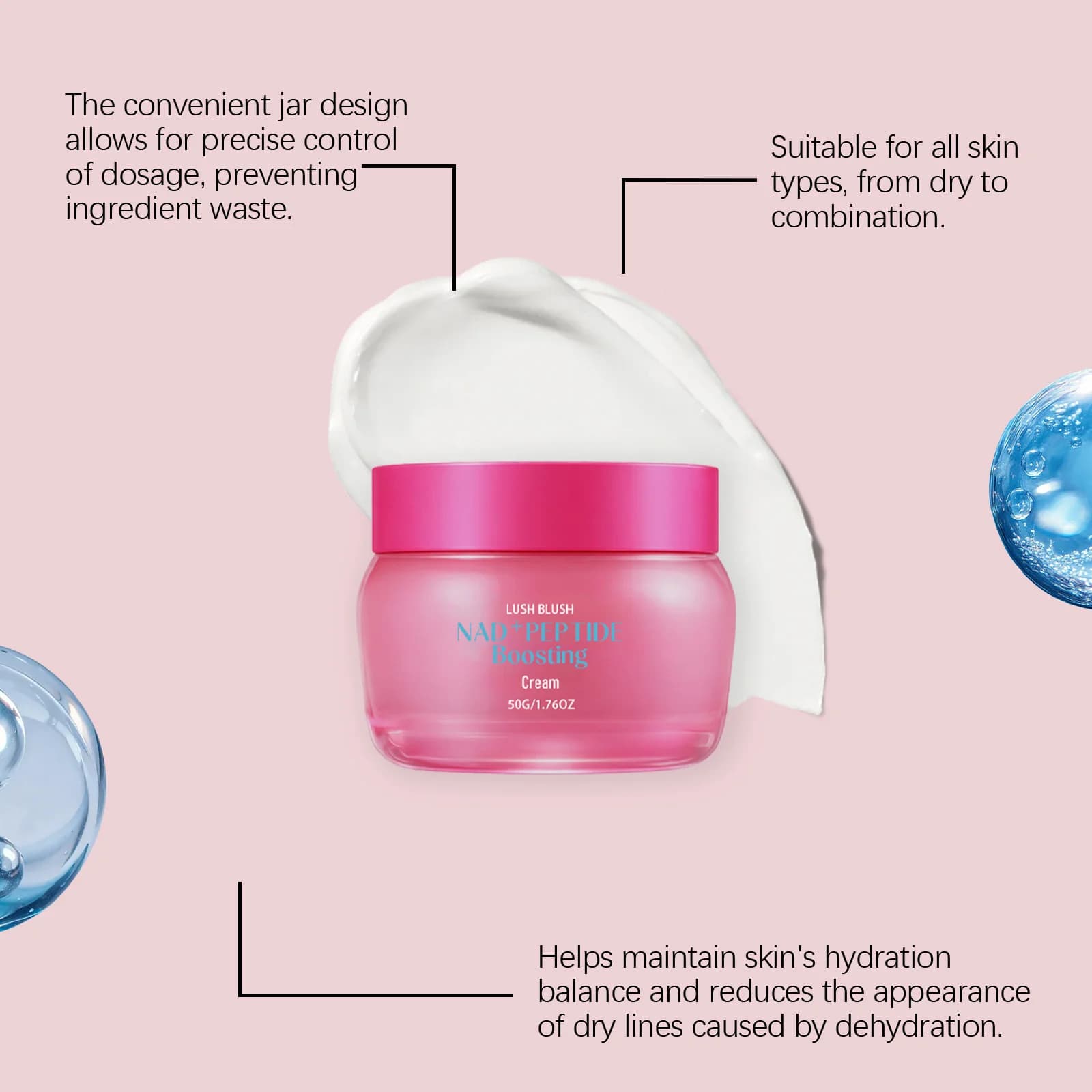 Crème Visage Hydratante et Raffermissante NAD+Peptide : Atténue les Rides
