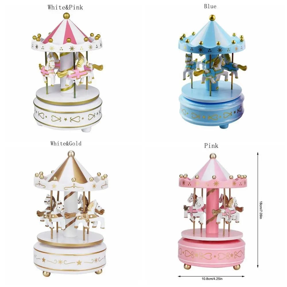 Boîte à musique carrousel en plastique
