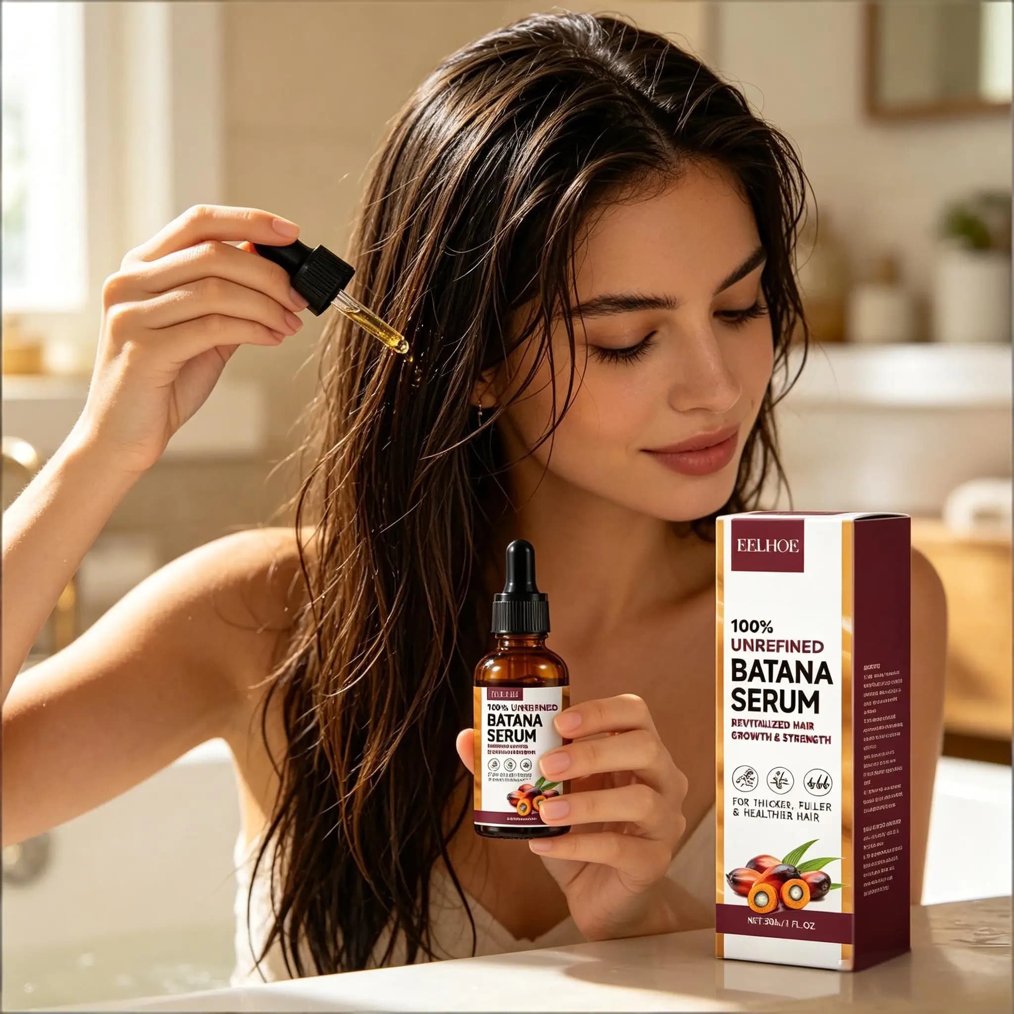 Shampoo à l'huile de Batana, nettoyage en profondeur, hydratant, lissant, anti-frisottis, réparation des cheveux abîmés, régulation du sébum du cuir chevelu, repousse des cheveux, ensemble de soins ca