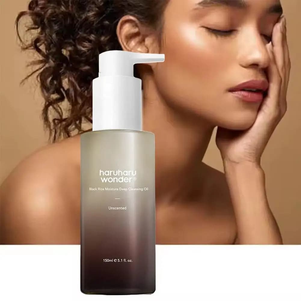 Soins de la peau coréens, riz noir hyaluronique, huile démaquillante quotidienne hydratante, huile nettoyante pour le visage pour peaux sensibles, 150ML