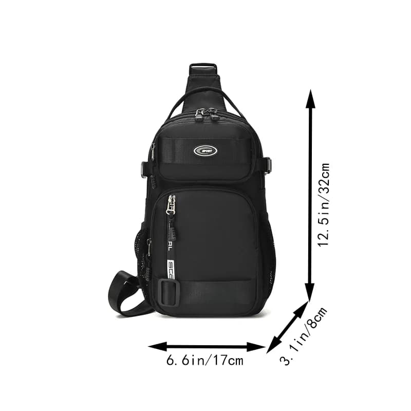 Sac à dos d'équitation pour hommes, sac de poitrine pour hommes, sac à bandoulière simple décontracté pour hommes, sac à bandoulière léger et de grande capacité