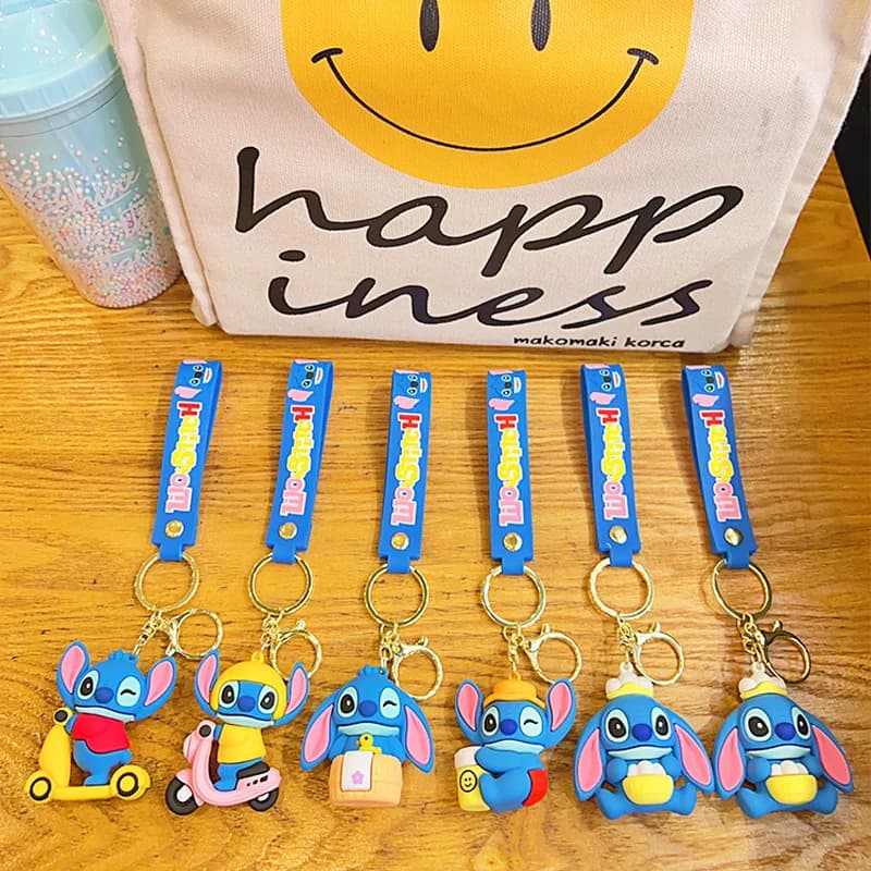 Lilo & Stitch figurine porte-clés pendentif poupée mignonne porte-clés ornement voiture dessin animé pendentif point modèle jouets cadeaux