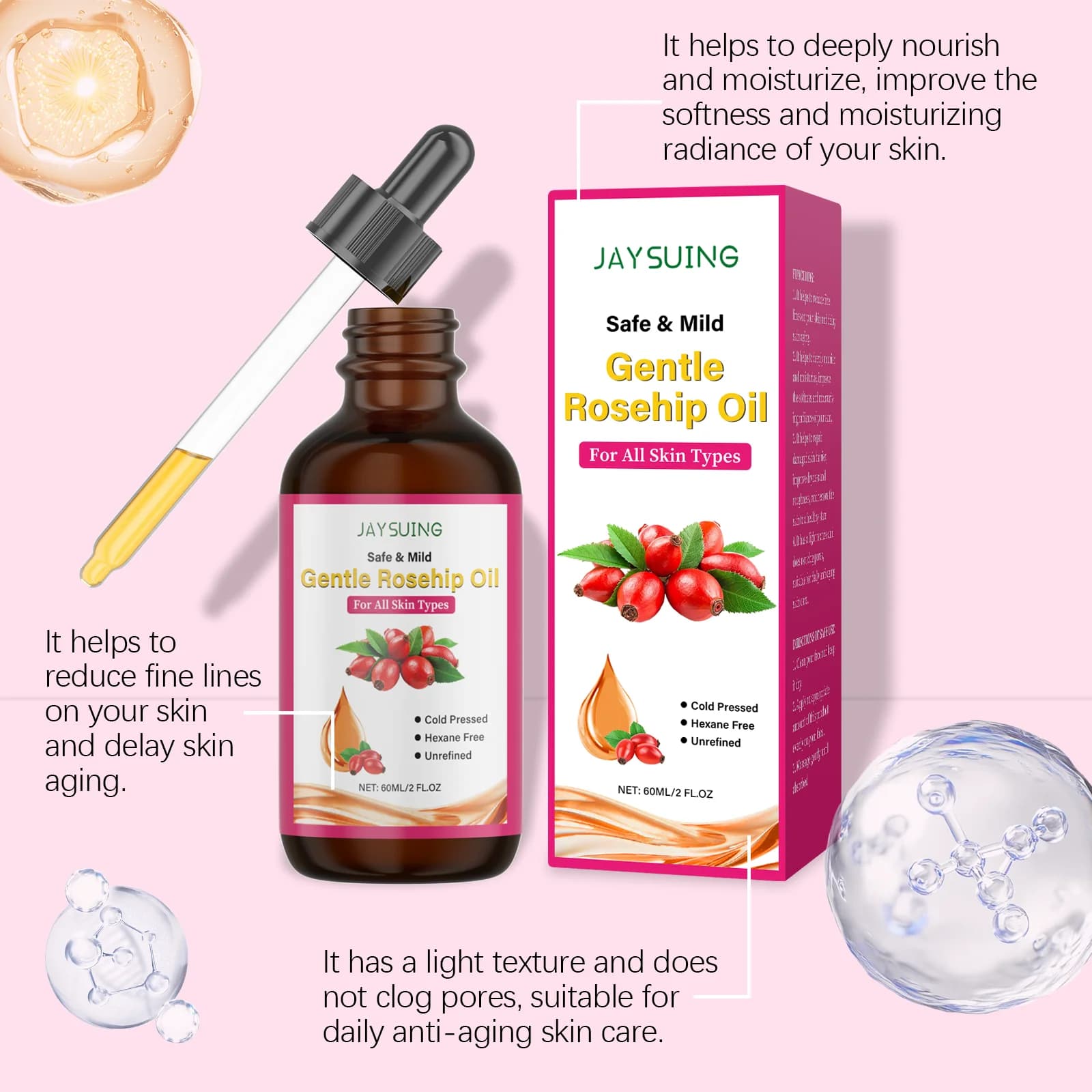 Huile de rose musquée pour le visage